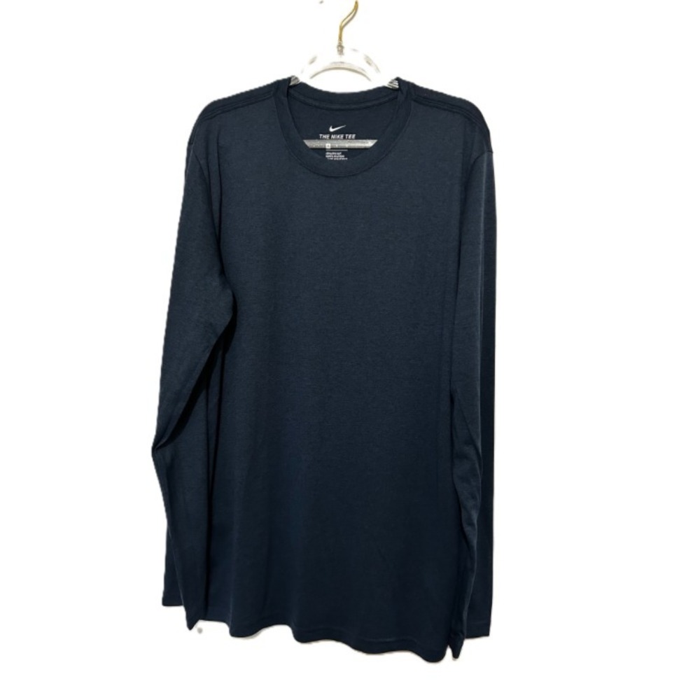 Nike Men's Dri-Fit Athletic Cut Long‎ Sleeve T-Shirt, Navy Blue, Large